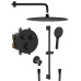SMART SELECT podomítkový sprchový set s termostatickou baterií, 2 výstupy, posuvný držák sprchy, černá mat