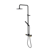 ULTRAMIX sprchový sloup s pákovou baterií, černá mat/zlato mat
