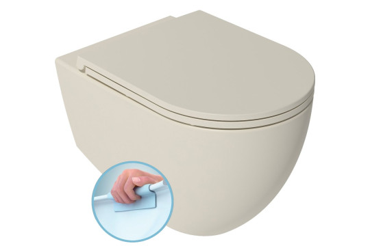 INFINITY závěsná WC mísa, Rimless, 36,5x53cm, ivory