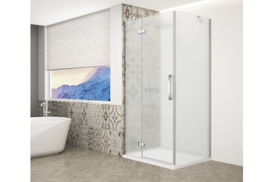 TRINITY CHROME čtvercový sprchový kout 800x800mm, matné sklo, levé