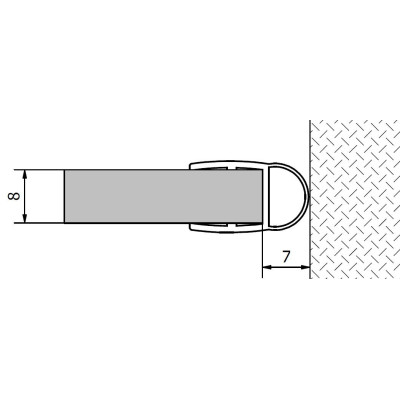 VITRA LINE těsnění mezi sklo a stěnu, 2000mm, na sklo 8mm