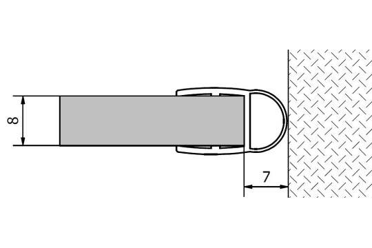 VITRA LINE těsnění mezi sklo a stěnu, 2000mm, na sklo 8mm