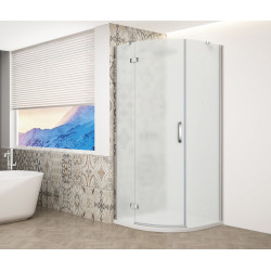 TRINITY CHROME čtvrtkruhový sprchový kout 900x900mm, matné sklo, levé