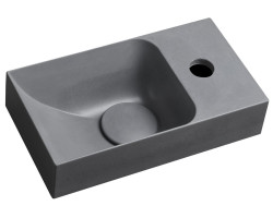 PICCOLINO betonové umývátko 30,8x17cm, baterie vpravo, šedá