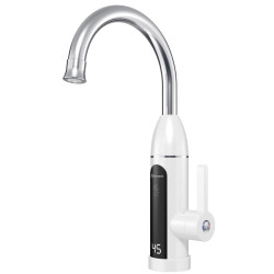 RIO elektrická vodovodní baterie s průtokovým ohřívačem vody, 230V, 3kW, bílá/nerez