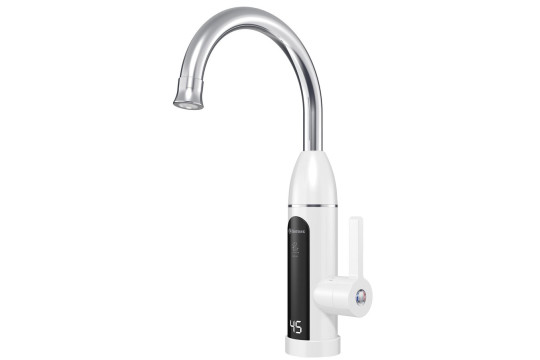 RIO elektrická vodovodní baterie s průtokovým ohřívačem vody, 230V, 3kW, bílá/nerez