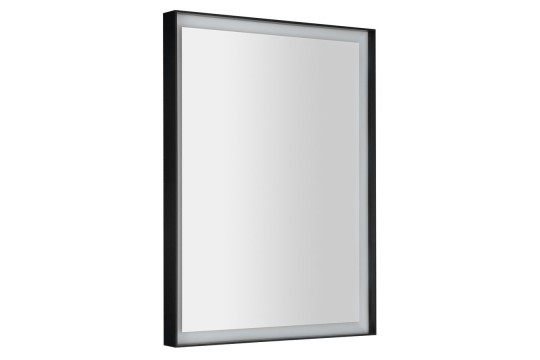 SORT zrcadlo s LED osvětlením 60x80cm, senzor, 2700-6500K, černá mat