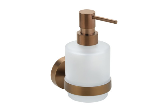 X-ROUND COPPER dávkovač mýdla 200ml, mléčné sklo, měď mat