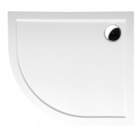 RENA R sprchová vanička z litého mramoru, čtvrtkruh 90x80x4cm, R550, pravá, bílá