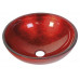 MURANO ROSSO IMPERO skleněné umyvadlo kulaté 40x14 cm, červená