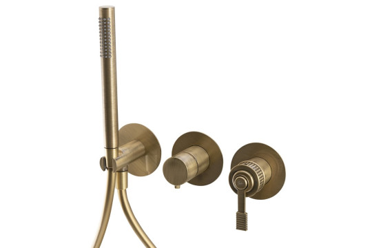 VERSI podomítková sprchová/vanová baterie s ruční sprchou, 2 výstupy, bronz