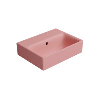NUBES keramické umývátko 40x32cm, bez otvoru, blush mat