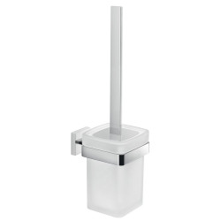 ELBA WC štětka závěsná, mléčné sklo, chrom