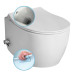 SENTIMENTI závěsná WC mísa, Rimless, integrovaný ventil a bidet. sprška, 36x51 cm, bílá