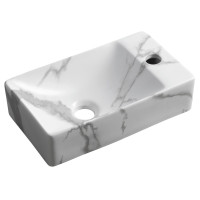 MARGITHA keramické umývátko 38x22cm, otvor pro baterii vpravo, carrara