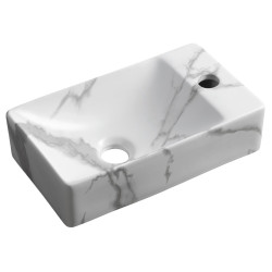 MARGITHA keramické umývátko 38x22cm, otvor pro baterii vpravo, carrara