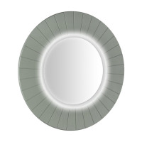 LUMIRO STRIP kulaté zrcadlo s LED osvětlením v rámu ø 75cm, verde