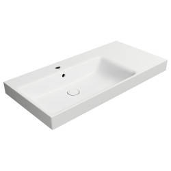 NUBES keramické umyvadlo 100x50cm, s odkládací plochou vpravo, bílá mat