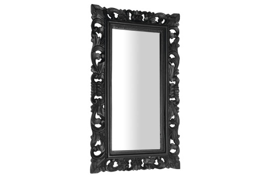 SAMBLUNG zrcadlo ve vyřezávaném rámu, 40x70cm, černá