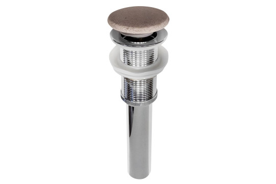 Umyvadlová výpust 5/4", click-clack, betonová zátka, bílý pískovec