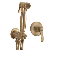Podomítková baterie s bidetovou sprškou Retro, bronz