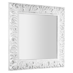 ZEEGRAS zrcadlo v rámu, 90x90cm, bílá