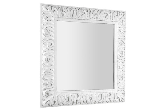 ZEEGRAS zrcadlo v rámu, 90x90cm, bílá