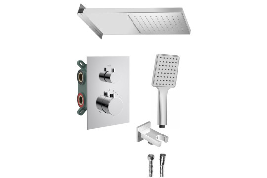 KIMURA podomítkový sprchový set s termostatickou baterií, box, 3 výstupy, chrom