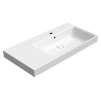 NUBES keramické umyvadlo 100x50cm, s odkládací plochou vlevo, bílá ExtraGlaze