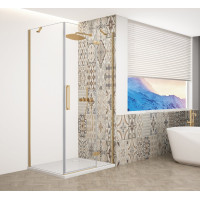 TRINITY GOLD MATT čtvercový sprchový kout 1000x1000mm, čiré sklo, pravé