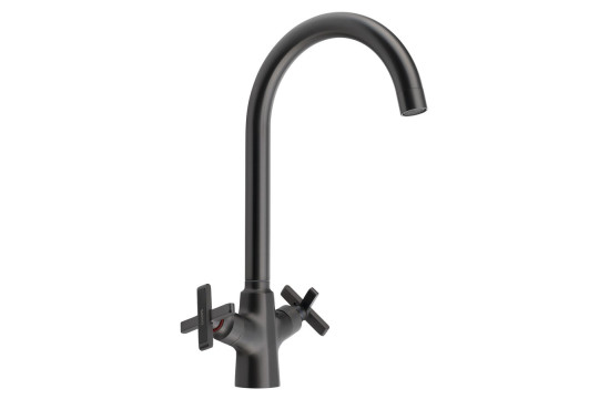 XELLA stojánková dřezová baterie, gun metal