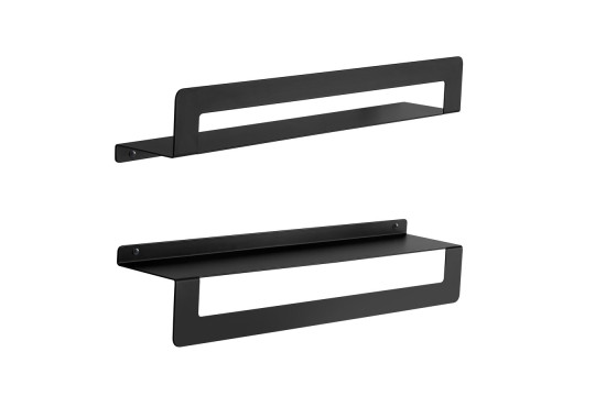 CLEO polička s držákem ručníků 500mm, černá mat