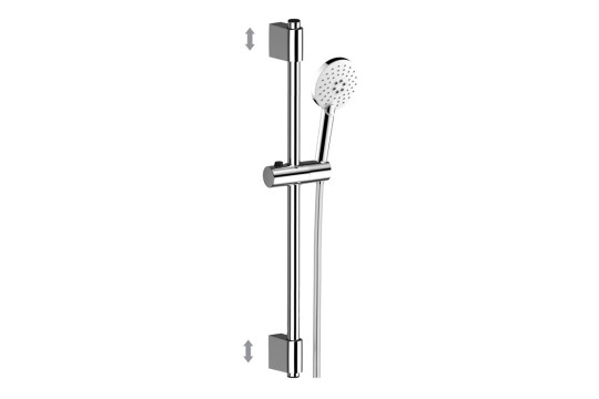Mereo, Sprchová souprava, třípolohová sprcha, posuvný držák, šedostříbrná hadice CB930B