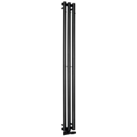 PILON otopné těleso 196x1800mm, se třemi háčky pro ručník, černá mat