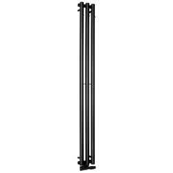 PILON otopné těleso 196x1800mm, se třemi háčky pro ručník, černá mat