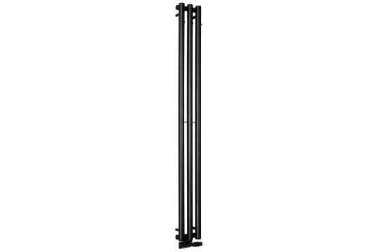 PILON otopné těleso 196x1800mm, se třemi háčky pro ručník, černá mat