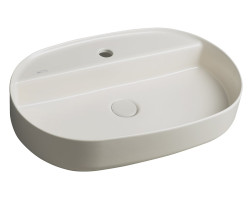 INFINITY OVAL keramické umyvadlo na desku, 60x40 cm, ivory