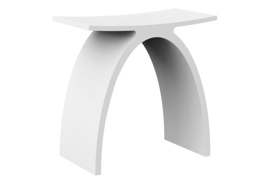 KORAL koupelnová stolička 43x43x23,5cm, solid surface, bílá mat
