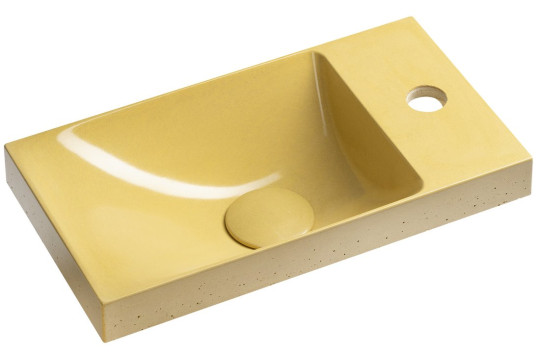 AGOS betonové umývátko 40x22cm, levé/pravé, žlutá pololesk