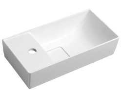 MAXX umývátko se záklopem 47,5x11x24cm, litý mramor, levé, bílá