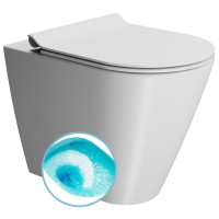 KUBE X WC mísa stojící, Swirlflush, 36x55cm, spodní/zadní odpad, bílá dual-mat