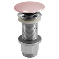 Umyvadlová výpust 5/4“, click-clack, betonová zátka, 10-80mm, růžová pololesk