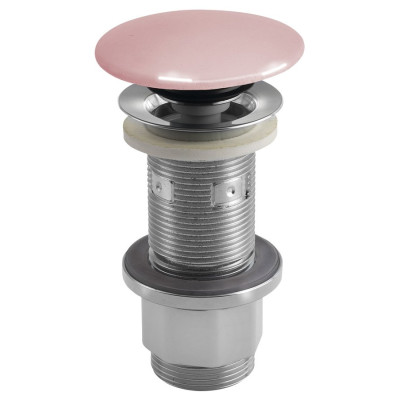 Umyvadlová výpust 5/4“, click-clack, betonová zátka, 10-80mm, růžová pololesk