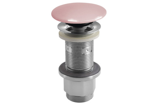 Umyvadlová výpust 5/4“, click-clack, betonová zátka, 10-80mm, růžová pololesk
