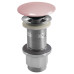 Umyvadlová výpust 5/4“, click-clack, betonová zátka, 10-80mm, růžová pololesk
