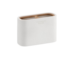 NINFEA sklenka na postavení, bílá/bambus