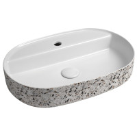 INFINITY OVAL keramické umyvadlo na desku, 60x40cm, terrazzo INFINITY OVAL keramické umyvadlo na desku, 60x40cm, terrazzo