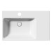 NUBES keramické umyvadlo 80x50cm, s odkládací plochou vpravo, bílá mat