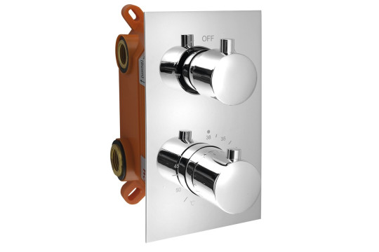 KIMURA podomítková sprchová termostatická baterie, box, 2 výstupy, chrom