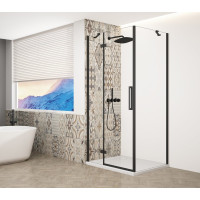 TRINITY BLACK čtvercový sprchový kout 900x900mm, čiré sklo, levé